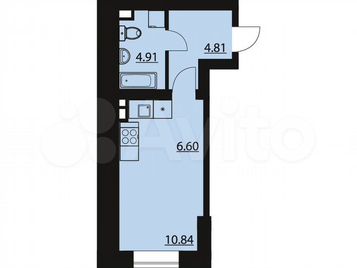 1-к. квартира, 27,2 м², 6/10 эт.