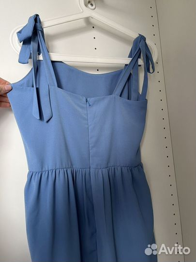 Платье голубое 42