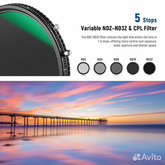 Светофильтр ND Filter ND2–ND32 & CPL Filter Neewer