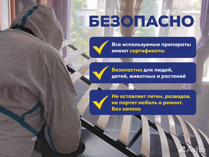 Уничтожение клопов, травить тараканов, дезинсекция