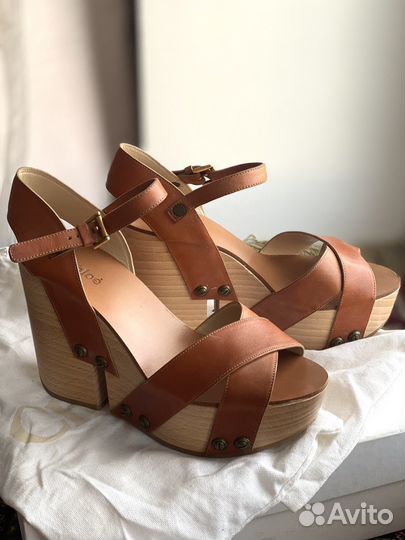 Chloé Crisscross Platform Wedge Sandals
