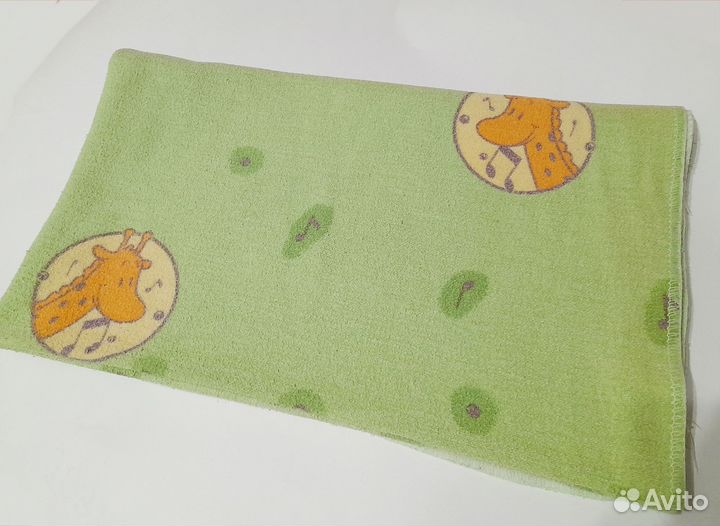 Плед одеяло детское байковое синее с белым