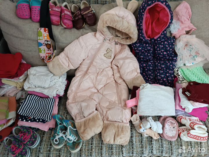 Пакет вещей и обуви 74-80 на девочку