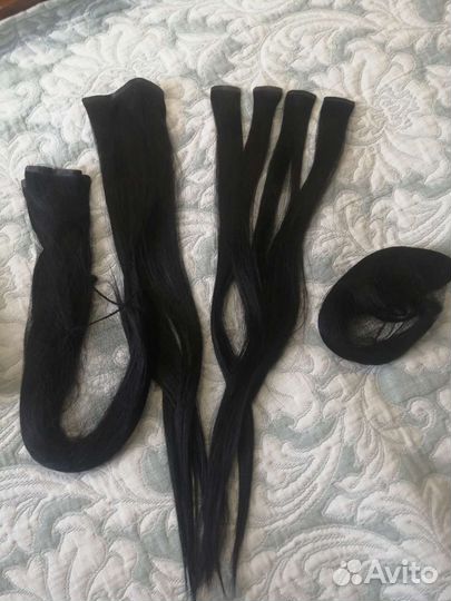 Волосы натуральные на заколках