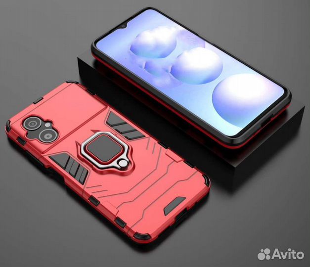 Чехол противоударный для Xiaomi Poco M5, красный
