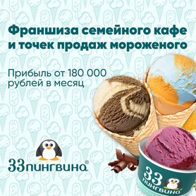 Франшиза семейного кафе и точек продаж мороженого