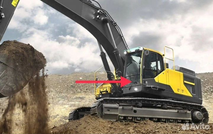 Стекло лобовое нижнее на экскаватор Volvo EC 700