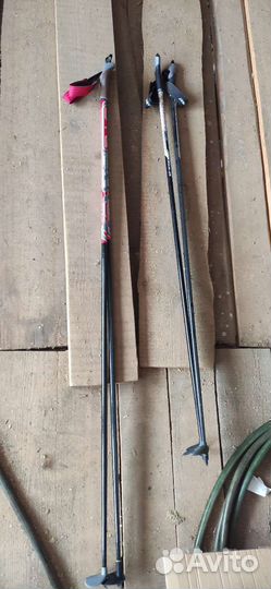 Лыжи беговые, палки и ботинки