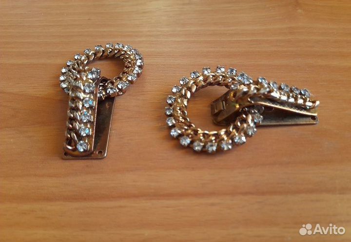 Клипсы, пуговицы шубные со стразами