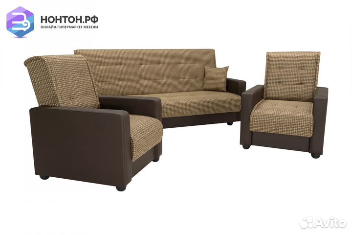 Комплект Лондон рогожка микс коричневая