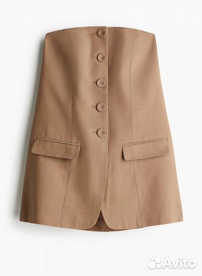 Топ - бандо из смесового льна H&M New 2025