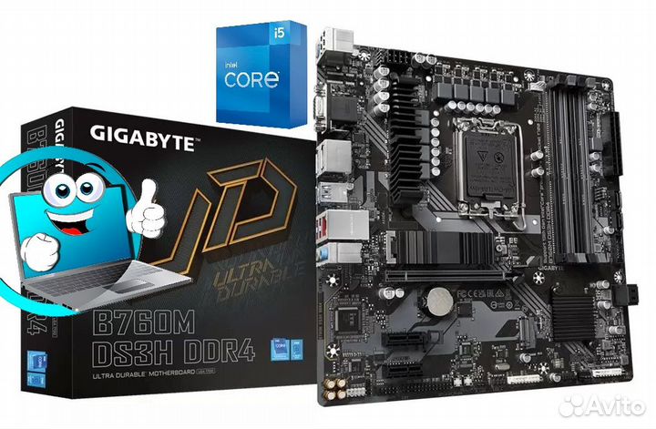 Топ Комплект i5 12400F + Gigabyte B760M DS3H