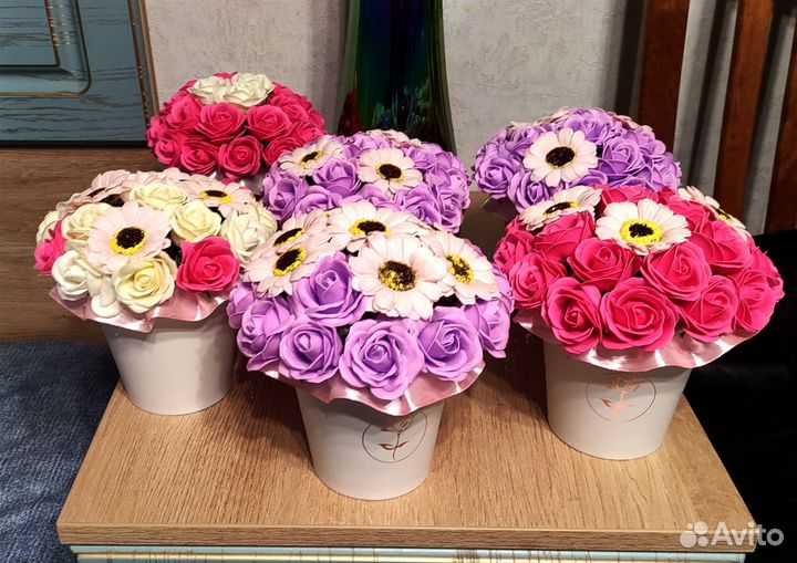 Букет из мыльных роз