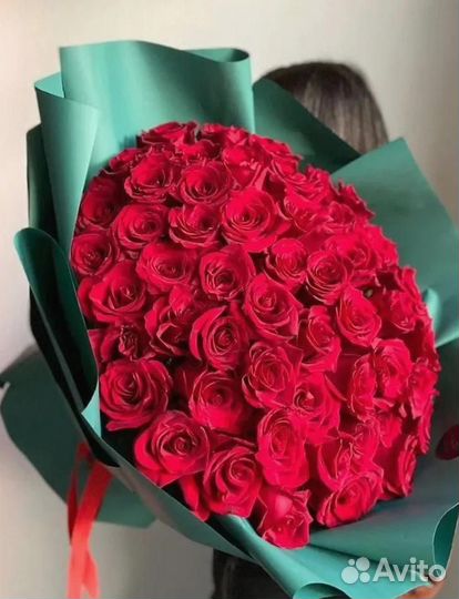 Букет 51 роза Роза доставка цветов