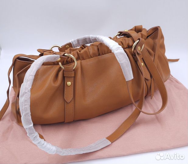 Сумка Miu Miu Joie Nappa Leather bag коричневая