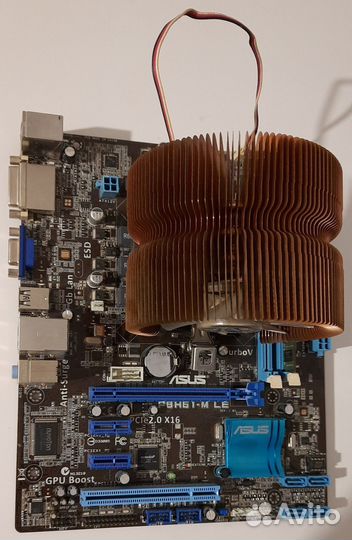 Материнская плата 1155 с процессором и памятью