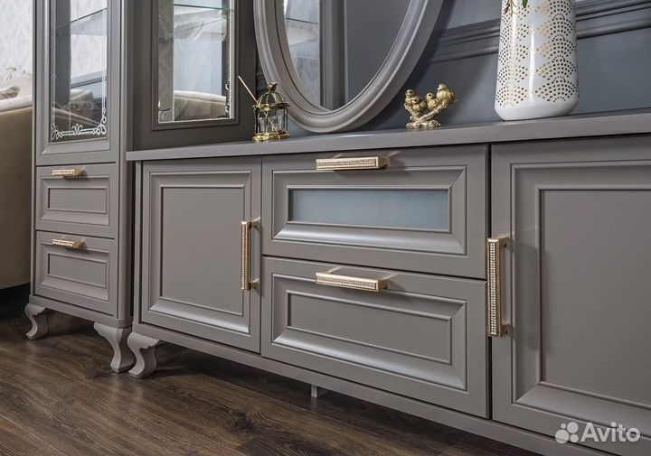 Тумба в гостиную Мокко серый камень