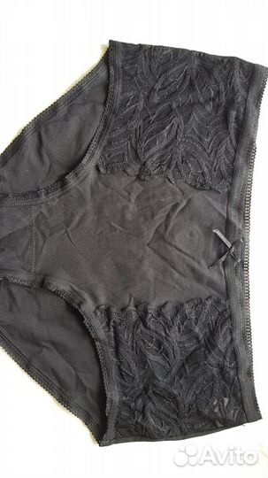 Трусы макси Интри р48,50 белые/чёрные хлопок новые