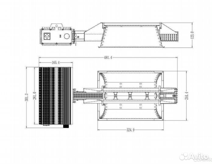 Подвесной фито светильник Nanolux 1000W