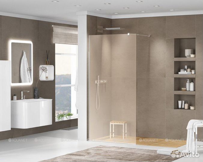 Душ. Стенка Cezares 110 Хром liberta-l-1-110-br-cr