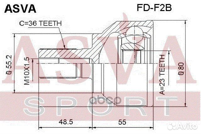 ШРУС наружный focus 36x23x56 FDF2B asva