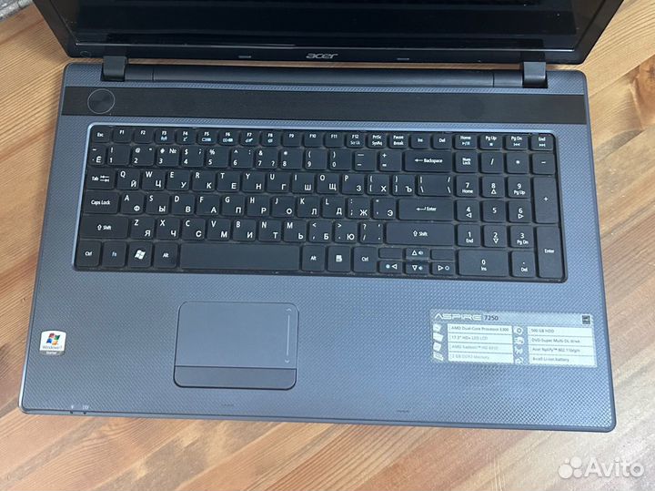 Acer aspire 7250, большая диагональ для работы