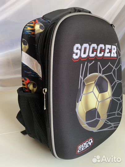 Рюкзак школьный чёрный футбольный мяч