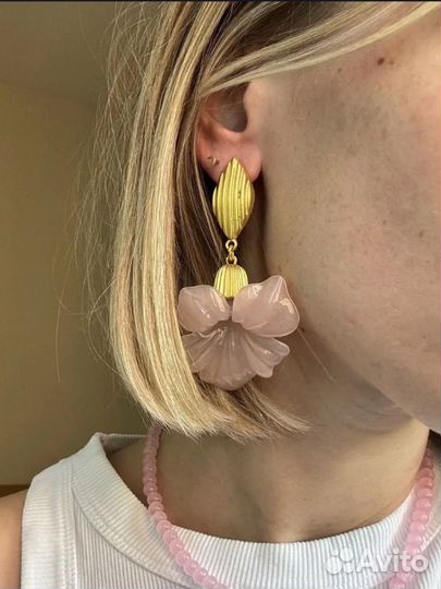 Серьги цветок