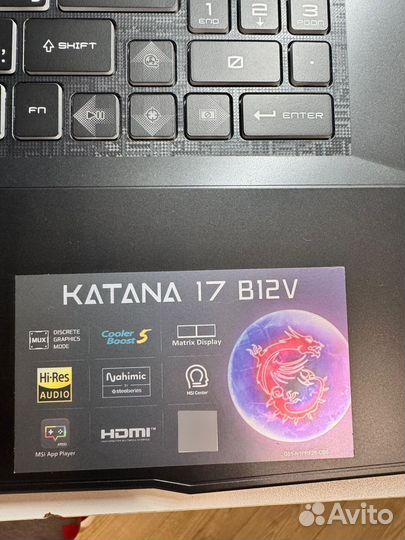 Игровой ноутбук MSI Katana 17 B12VFK-271XRU