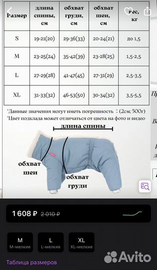 Куртка для собак мелких пород