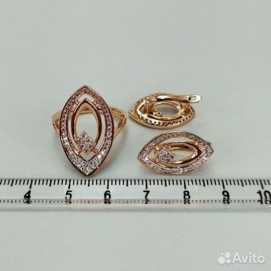 Набор с фанитами, покрытие золото. р 18, 19