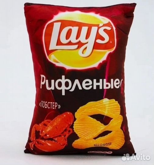 Декоративные подушки в виде пачки чипсов