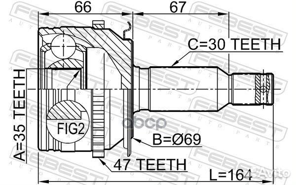 ШРУС наружный к-т Mitsubishi L200 KB4T 05 041