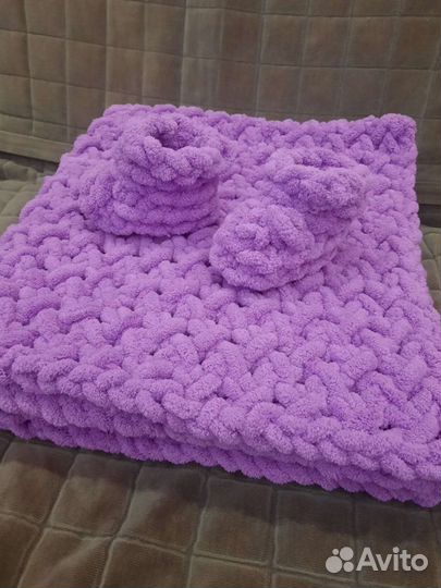 Детский плед одеяло ализе пуффи