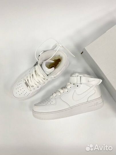 Nike Air Force 1 mid высокие зимниЕ