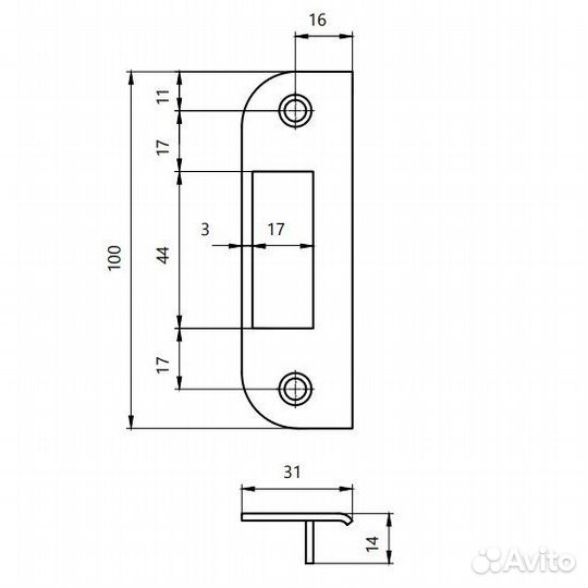 Ответная планка Apecs BP-0045-G