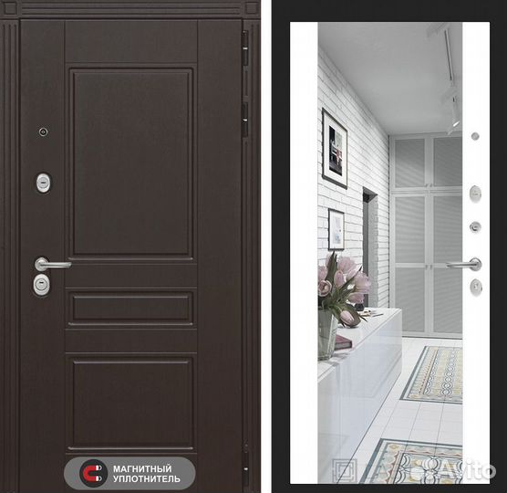 Дверь входная Коричневая металлическая