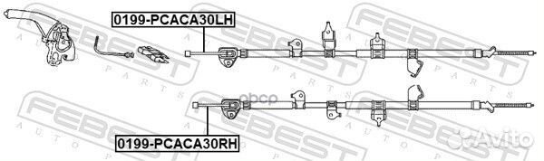 Трос ручного тормоза правый toyota RAV4 ACA3# A