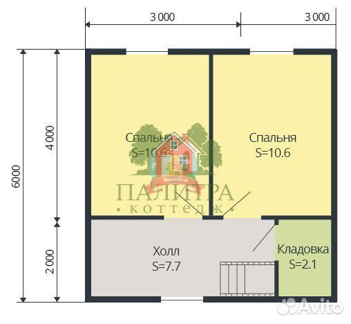 Дом деревянный 6х8 «Фредерико» (брус, каркас)