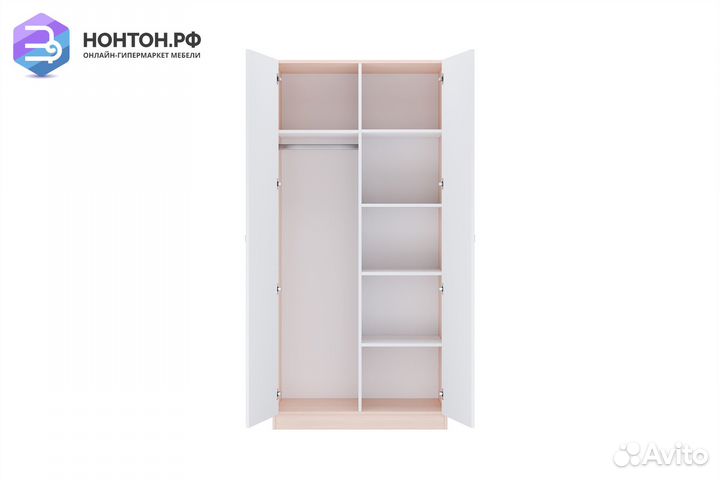 Шкаф двухдверный Polini kids Simple дуб пастельный