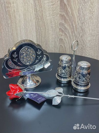 Салфетница из серебра