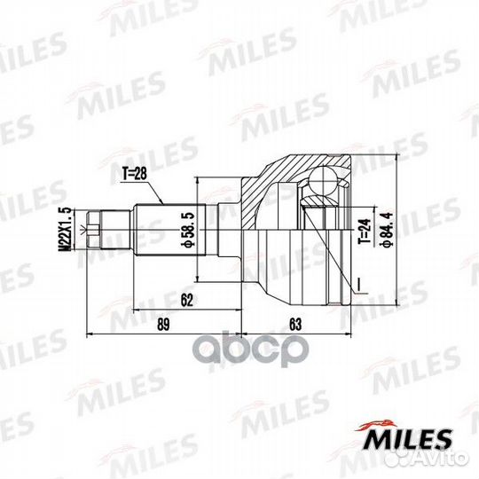 ШРУС mazda 3 03/5 05-10 нар. GA20643 Miles