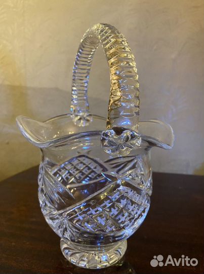 Хрустальная винтажная ваза конфетница