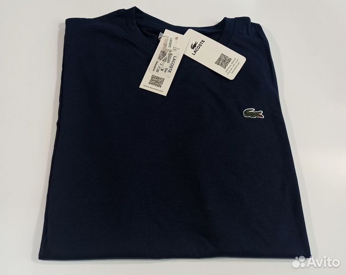 Lacoste Белый Черный Синий Premium Футболка