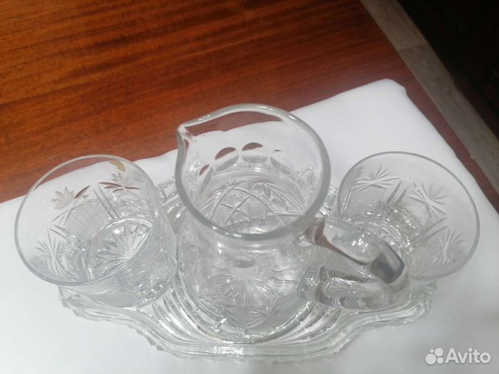 Набор для воды, резной хрусталь