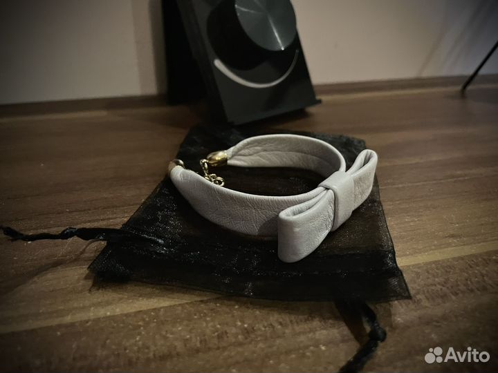 Кожаный женский браслет 18см