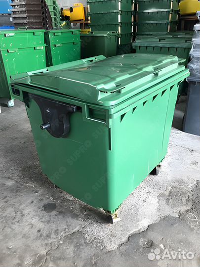 Пластиковый евроконтейнер для мусора 1100л Ш3745