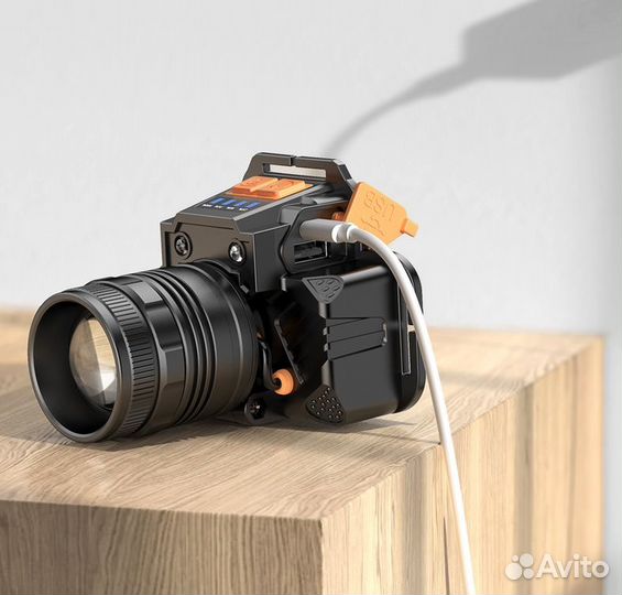 Фонарь налобный светодиодный с функцией Powerbank