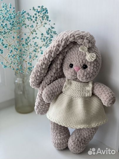 Зайка с зефирными ушками ручной работы