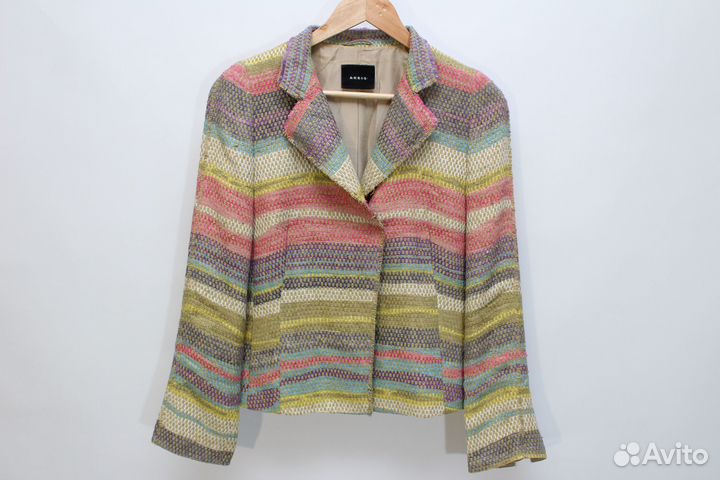 Akris Зимний Жакет Куртка Кофта S Лен Швейцария